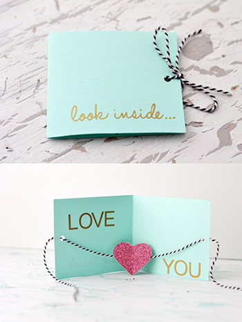カードを開くとハートが飛び出す素敵なバレンタインカード　手作りアイデア