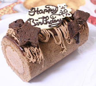 濃厚チョコのロールケーキ　誕生日ロールケーキ