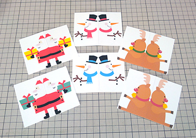 トントン紙相撲の作り方　印刷素材　クリスマスバージョン