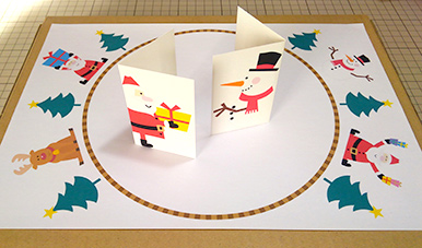 トントン紙相撲の作り方　印刷素材　クリスマスバージョン