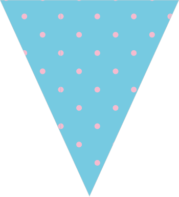ガーランド素材　水色　ピンク　ドット　パーティーフラッグ　PARTY FLAG
