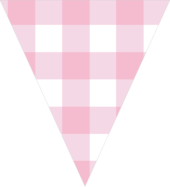ガーランド素材　ギンガムチェック　ピンク　パーティーフラッグ　PARTY FLAG