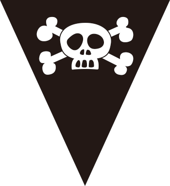 ドクロ　スカル　SKULL パーティーフラッグ　PARTY FLAG