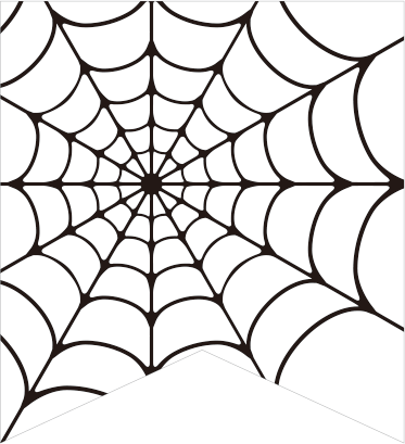クモの巣のガーランド素材　ハロウィン　スパイダーウェブ　白・ホワイト