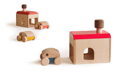 木製玩具｜ガレージ （車庫と車）