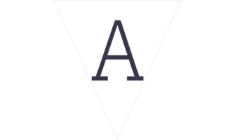アルファベット（白地に紺色の文字）のフラッグ