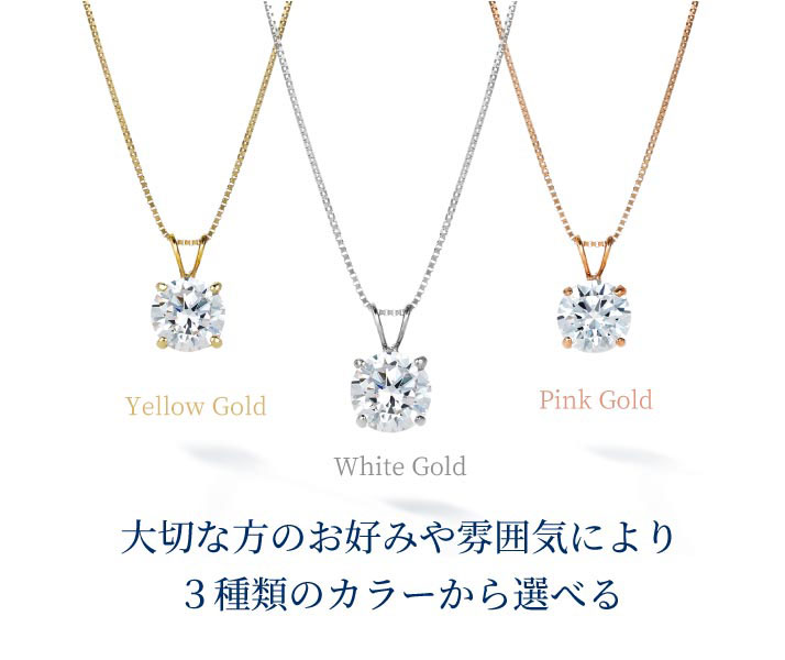 ニューヨークから直接届く！1.25カラット ホワイトゴールド ネックレス K14 WG
