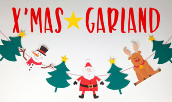 手作りクリスマスガーランド素材　サンタ　トナカイ　雪だるま　ツリー