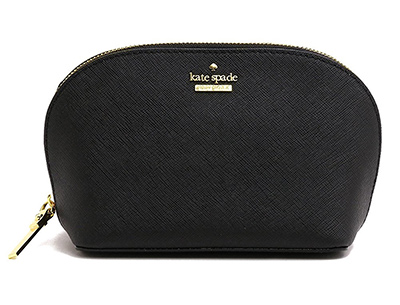 ケイトスペード KATE SPADE 化粧ポーチ コスメポーチ CAMERON STREET SMALL ABALENE 型押しレザー (ブラック)