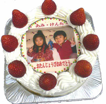 写真ケーキ工房 ハナビシ 苺の写真ケーキ