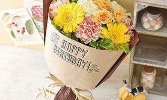 メッセージブーケ「HAPPY BIRTHDAY(イエロー)」