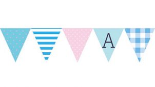 ブルー系パターンを中心にミックスしたガーランド素材セット