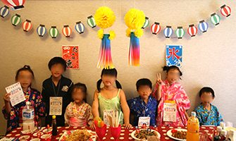 夏祭り・縁日をテーマにしたお誕生会-子供の誕生日会の飾り付けアイデア