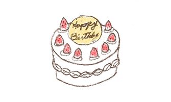 バースデーケーキのイラスト 苺のシートケーキ 無料で使える