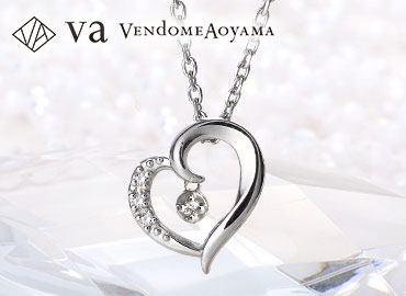 大人のシンプルハート VA Vendome Aoyamaのシルバーネックレス ホワイトデープレゼント