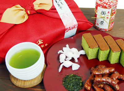 敬老の日ギフト 縁起物の八十八夜のお茶とお菓子が詰まったセット