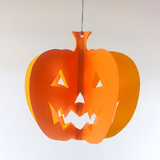 ジャック・オ・ランタン　かぼちゃ　モビール型紙素材　ハロウィン