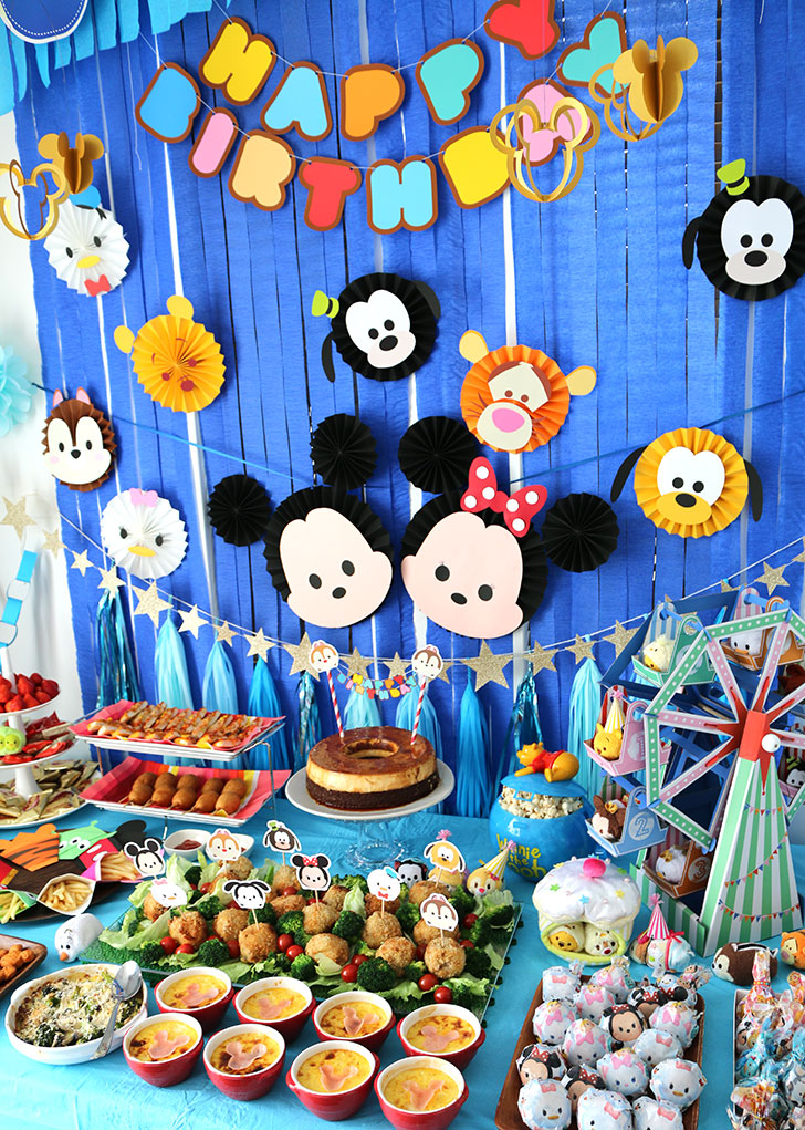 ディズニーツムツムをテーマにした誕生日パーティー演出 かわいい飾り付けやパーティー料理などアイデア満載 Happy Birthday Project