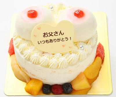 父の日　おっぱいケーキ