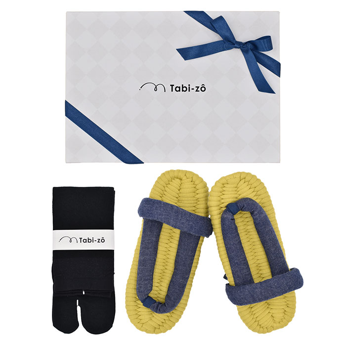 Tabi-zo 甲ストラップ布ぞうり・足袋ソックス　ギフトセット