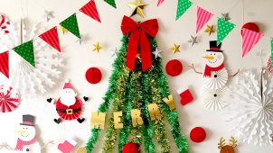クリスマスフォトブースの作り方〜壁面にクリスマスツリーを飾ろう！