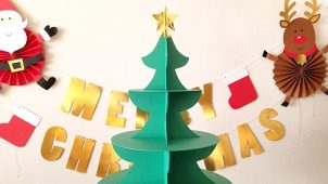 クリスマスツリー型のおしゃれな3段ケーキスタンドの作り方（型紙素材有り）