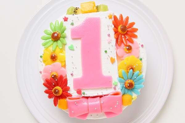 1歳の誕生日のバースデーケーキ　数字の1