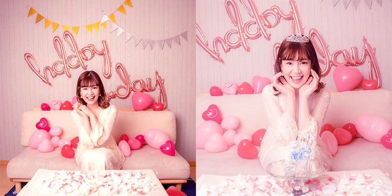 ハートバルーン装飾セット & Happy Birthday (誕生日おめでとう)