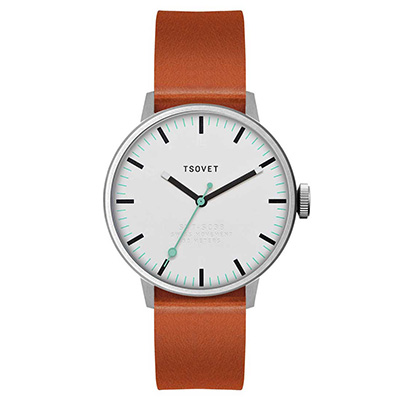 TSOVET ソベット SVT-SC38 マットシルバー/ホワイト/Tan 38mm