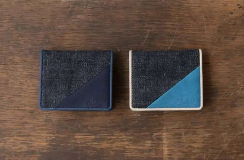 Bluestone Sデニム x スクモレザー コインケース