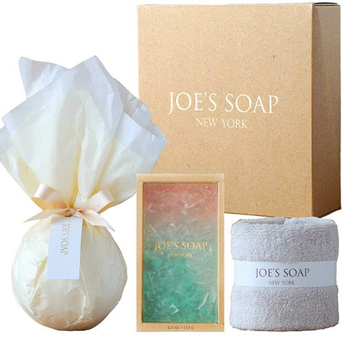 JOE’S SOAP ジョーズソープ ギフトセット（バスボム+グラスソープ+タオル）