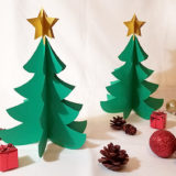 画用紙で作る！簡単ペーパークリスマスツリーの作り方（型紙素材の無料ダウンロードあり）