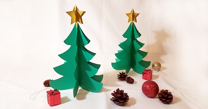 画用紙で作る、ペパークリスマスツリーの作り方