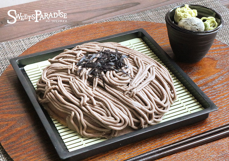 スイーツパラダイス 駅前食堂ラーメンケーキシリーズの「ざるそばケーキ」