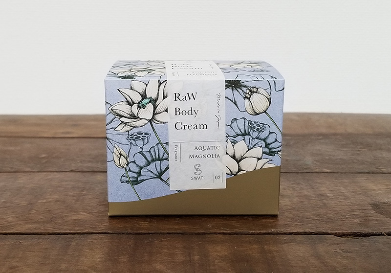 SWATiの人気ボディケアシリーズ「MARBLE label」のRaw body Cream パッケージデザイン