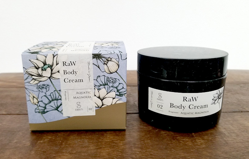 SWATiの人気ボディケアシリーズ「MARBLE label」のRaw body Cream　入れ物