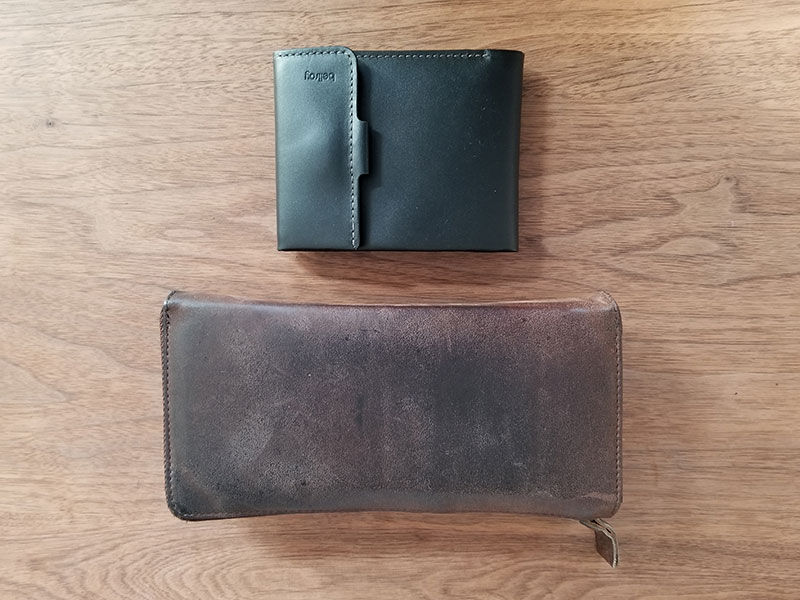 長財布とのサイズ比較　スリムでコンパクトな財布「ベルロイ コインフォルド ウォレット」