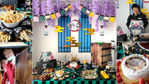 鬼滅の刃がテーマの誕生日パーティー演出