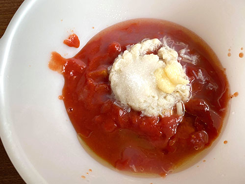 ホタテとトマトの冷製カッペリーニ（2人分）の作り方