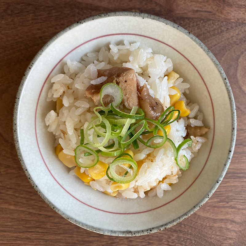 缶詰のダブル使い！『鶏とコーンの炊き込みご飯』