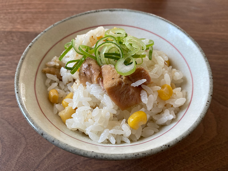 缶詰のダブル使い！『鶏とコーンの炊き込みご飯』