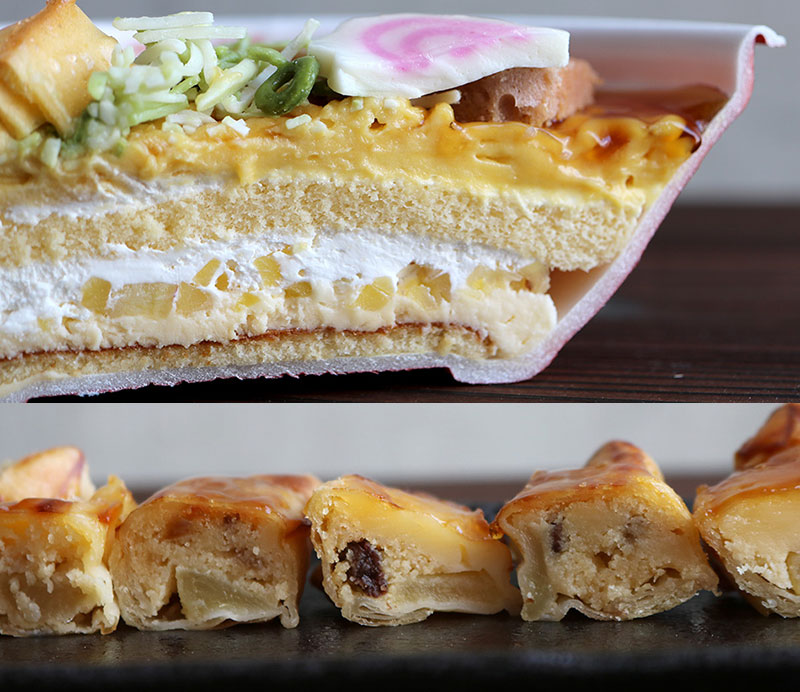 スイパラのそっくりケーキ「ギョーザ・中華そばのケーキセット」スイーツの断煙