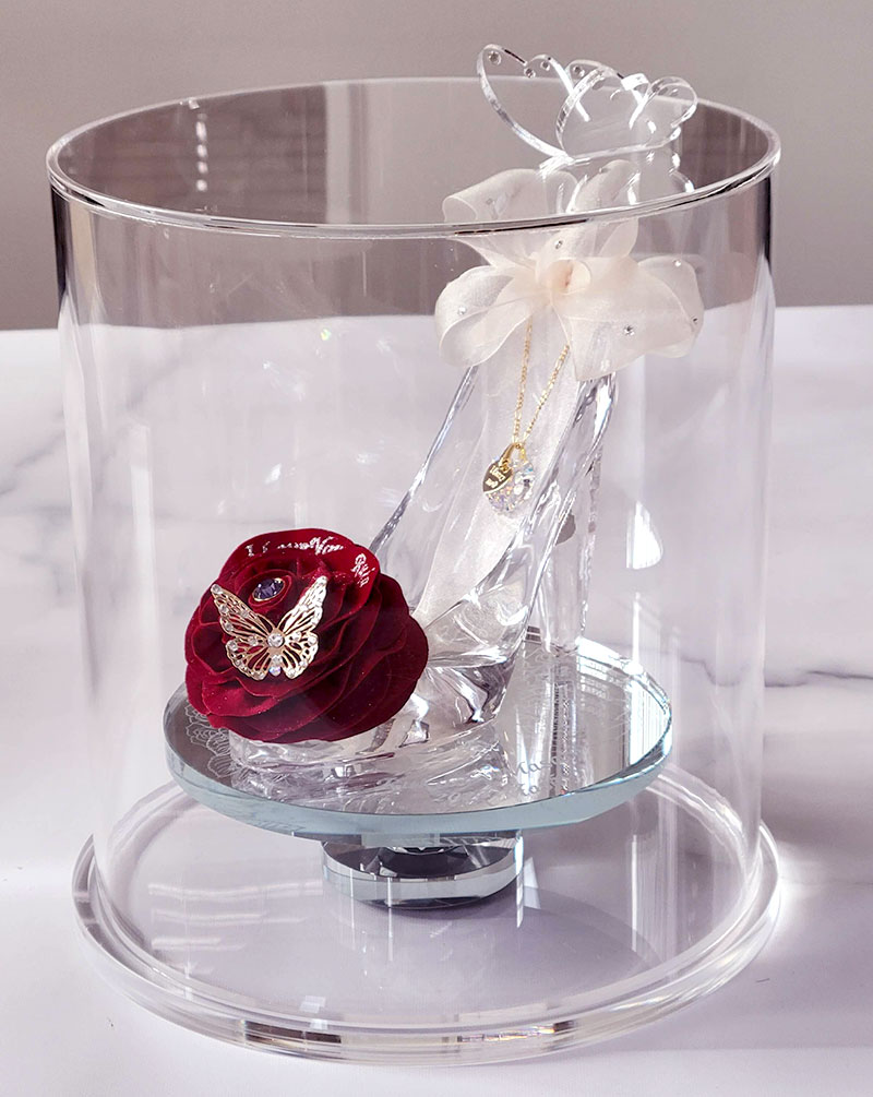 赤いバラのシンデレラのガラスの靴　オリジナル専用ケース