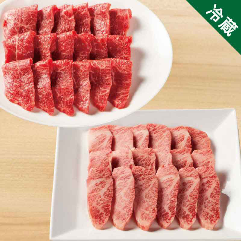 おろちょく【初回お試し肉】国産牛・絶品ふくなが牛カルビ＆黒毛和牛・鹿児島黒牛こだわりの赤身焼肉 300(150g×2種)