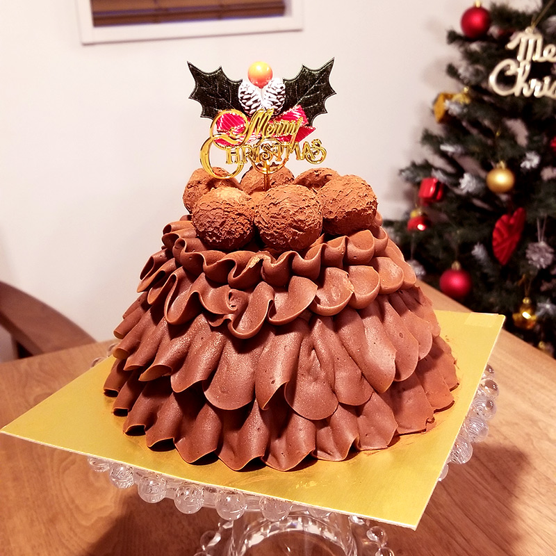 高島屋の通販クリスマスケーキで人気の「Les Sens ノエルド・ショコラ」解凍後