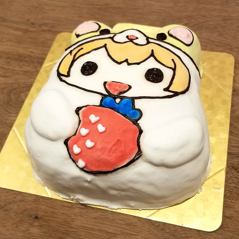 すとぷり るぅとくん あにまるぬいぐるみクッション の立体キャラケーキで誕生日をお祝い