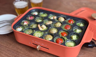 【BRUNOレシピ】たこ焼きプレートで簡単一口おつまみ！魚介と野菜のエスカルゴ風