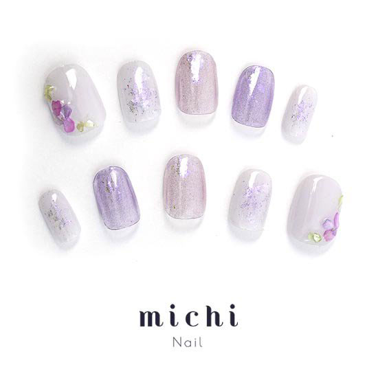 パープルシェルの紫陽花ネイル / michi　ネイルグッズ　プレゼント向け