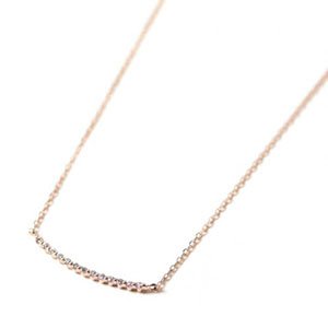 Tiny Diamond Curved Bar Necklac