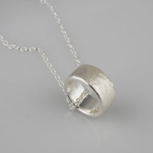 SILVER NECKLACE "TSUCHIME RING MATTE